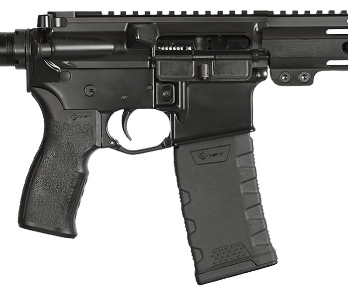 Bersa BAR15PBM BAR15  5.56x45mm NATO 30+1 7.50" Barrel, A2 Flash Hider, Black Bruniton Finish, Buffer Tube Stock, M-LOK Handguard, MFT Grip, Manual Safety