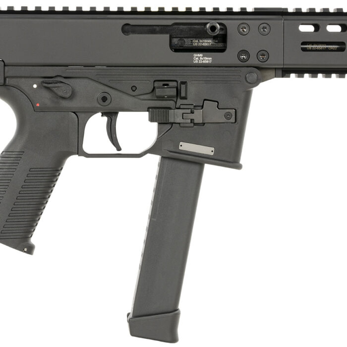 B&T Firearms 450002G GHM  9mm Luger 33+1 6.90", Tri-Lug Threaded Muzzle, Black, No Brace, Polymer Grips, Ambi Controls (Glock Mag Compatible)