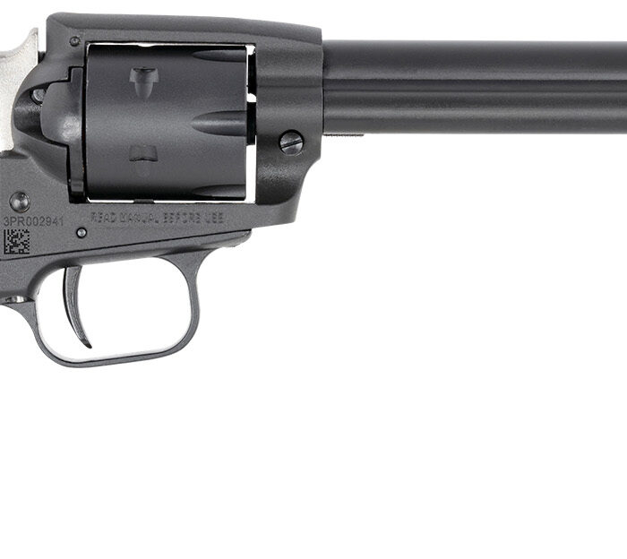 Heritage Mfg SRR22MBS6PG Rough Rider  22 LR/22 WMR 6 Shot/ 6.50" Black Satin Steel Barrel, Frame & Cylinder, Black Polymer Grip, Hammer/Thumb Safety, Exposed Hammer