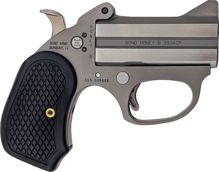 Bond Arms BAHB Honey B  38 Special 2rd Shot 3" Matte Stainless Steel Frame Black Extended B6 Resin Grips
