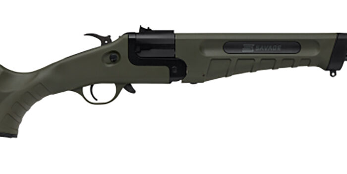 Savage Arms 23001 42 Takedown Full Size 22 WMR/410 Gauge 1rd 20" Black Satin Sporter Barrel, Satin Black Carbon Steel Receiver, OD Green Fixed Synthetic Stock, Ambidextrous