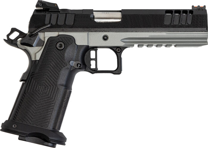 Great Lakes Firearms GL1911DS9FSSSRK 1911 DS Synergy 9mm Luger 20+1 5" Optic Cut/Serrated Cerakote Black Molded Grip Bull Shark Frame