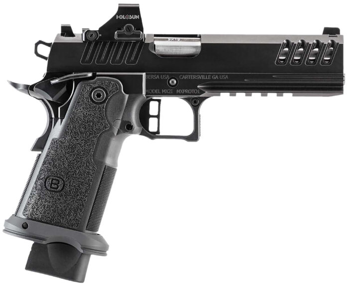 Talon Armament M2XIO5BBFN M2XI  9mm Luger 22+1 5" Match Grade Bull Barrel, QPQ Tenifer Cerakote Lightening Cut/Optic Cut/Serrated Steel Slide & Frame w/Beavertail & Picatinny Rail, Black Polymer Grip