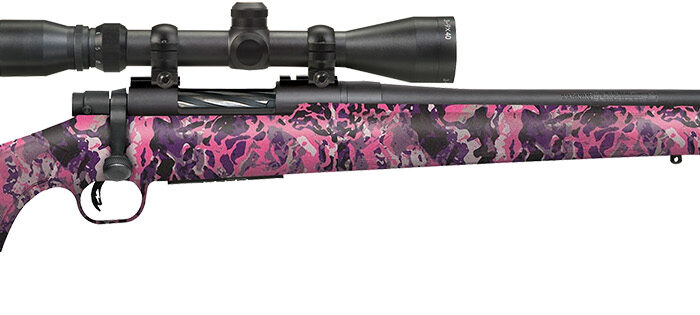 Mossberg 28258 Patriot Super Bantam w/Optic 350 Legend 4+1 22" Matte Blued Fluted Threaded Barrel, Matte Blued Drilled & Tapped Receiver, Adj LOP Muddy Girl Wild Synthetic Stock, 3-9x40mm Duplex