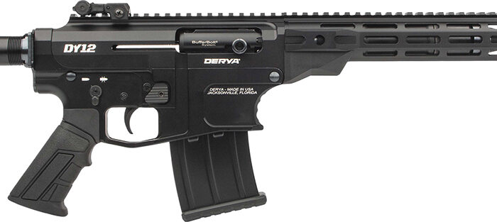 Derya Firearms DY1220US Namlu DY12 12 Gauge Semi-Auto 3" 5+1 20" Black Melotine Threaded Barrel, Black Anodized Aluminum Receiver w/Picatinny Rail, Black Adjustable Polymer Stock & Pistol Grip