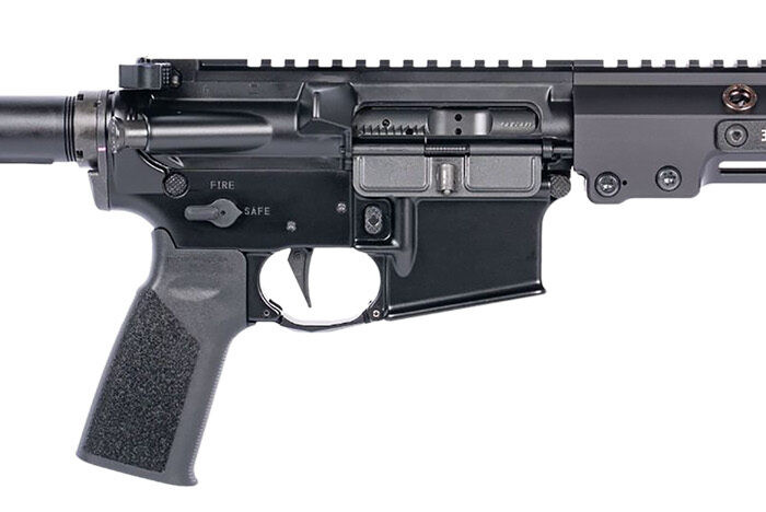 Geissele Automatics 08-518B Super Duty Mod 1 300 Blackout 8" Black Threaded Barrel, Black Aluminum Receiver w/Picatinny Rail, Synthetic SB Tactical SBA3 Brace, Black A17 Grip