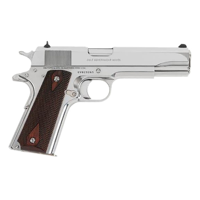 Colt Mfg O1073BSTS Government  9mm Luger 9+1 5" Stainless National Match Barrel, Serrated Slide, Stainless Stainless Steel Frame w/Beavertail, Checkered Blue G10 Grip, Ambidextrous