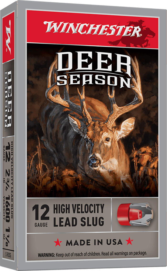 Winchester Ammo X12DS Deer Season High Velocity 12Gauge 2.75" 1 1/8oz Slug Shot 5 Per Box/20 Case