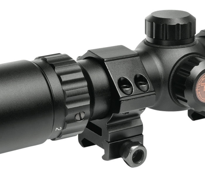 Truglo TG8514BC Tru-Brite 30 Hunter 1-4x 24mm Obj 92.6-23.03 ft @ 100 yds FOV 30mm Tube Black Finish Circle Duplex