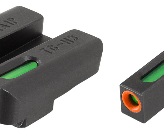 TruGlo TG13KA1PC TFX Pro  Black | Green Tritium & Fiber Optic Orange Outline Front Sight Green Tritium & Fiber Optic Rear Sight