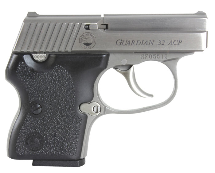 North American Arms 32GUARDIAN Guardian  32 ACP 6+1 2.19" Stainless Steel Barrel, Stainless Steel Serrated Slide, Stainless Steel Frame, Black Rubber Grip, Right Hand