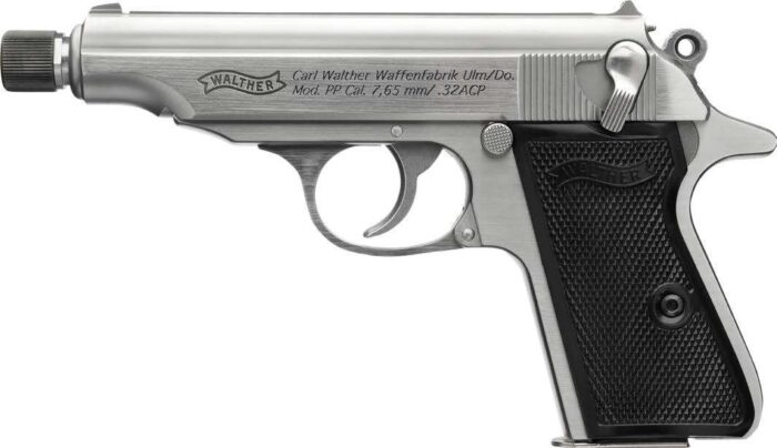WALTHER PP SD 32ACP PISTOL STAINLESS 3.9" THREADED BARREL 8RD MAGAZINE
