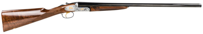 F.A.I.R. FRISPRDL1628 Iside Prestige Deluxe Full Size 16 Gauge Break Open 2.75" 2rd 28" Blued Side By Side Barrel, Silver Stainless Steel Engraved Receiver, Fixed Walnut Stock, Right Hand