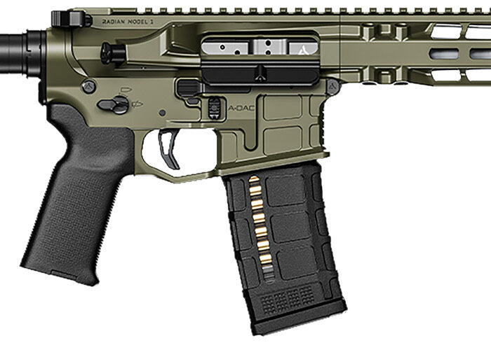 Radian Weapons R0505 Model 1 Pistol 300 Blackout 30+1 9", OD Green Billet Rec/M-Lok Handguard, Smooth Buffer Tube (No Brace), Magpul Grip, Ambi Controls, Dead Air QD Flash Hider, Adj. Trigger