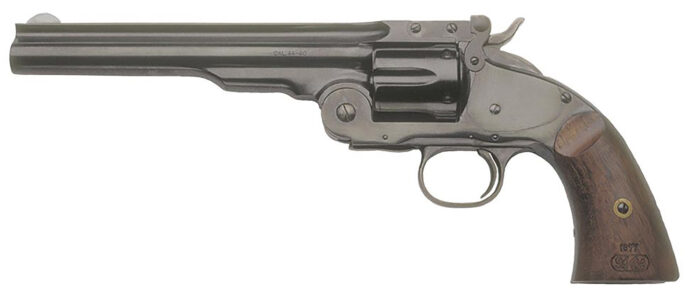 Cimarron CA850 No. 3 Schofield  45 Colt (Long Colt) 6 Shot 7" Matte Black Stainless Steel Barrel, Cylinder & Frame, Walnut Grip, Exposed Hammer