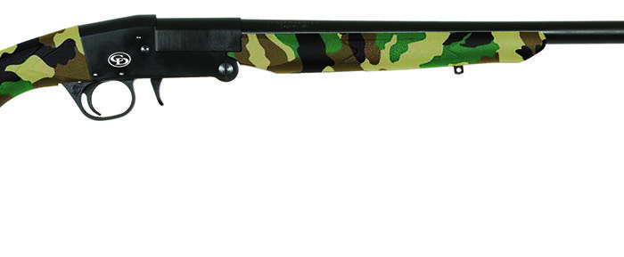 Charles Daly 930336 101  Full Size 410 Gauge Break Open 3" 1rd 26" Blued Steel Barrel & Receiver, Fixed Woodland Camo Synthetic Stock