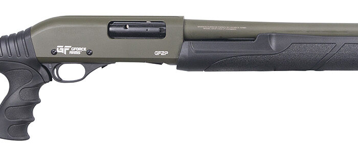 Gforce Arms GF2P12 GF2P  12 Gauge Pump 3" Chamber 7+1 20" Fixed Cylinder Bore, OD Green Barrel/Rec, Black Furniture, 5rd Shell Carrier Stock, Rubber Pistol Grip, Blade Sight, 3rd Shell Holder on Rec