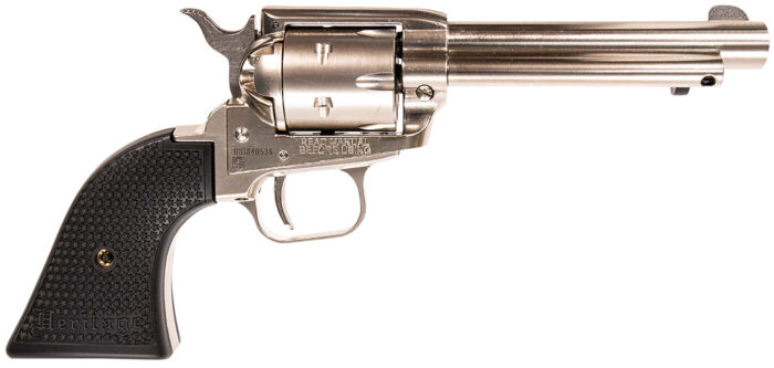 Heritage Mfg RR22NI4 Rough Rider  22 LR 6 Shot, 4.75" Black Nitride Steel Barrel, Black Nitride Steel Frame, Black Cylinder, US Flag Polymer Grip, Manual Safety, Exposed Hammer