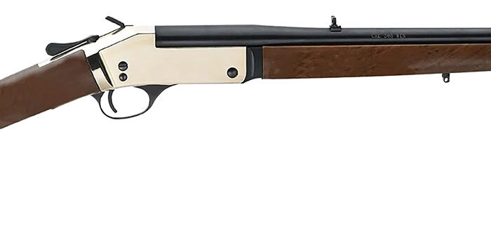 Henry H015B4570 Single Shot  45-70 Gov Caliber with 1rd Capacity, 22" Blued Barrel, Polished Brass Metal Finish & American Walnut Stock, Right Hand (Full Size)