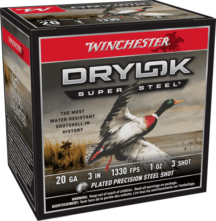 WINCHESTER DRYLOK STEEL 20G 3" 1OZ #3 SHT 25RD BX 250RD CASE