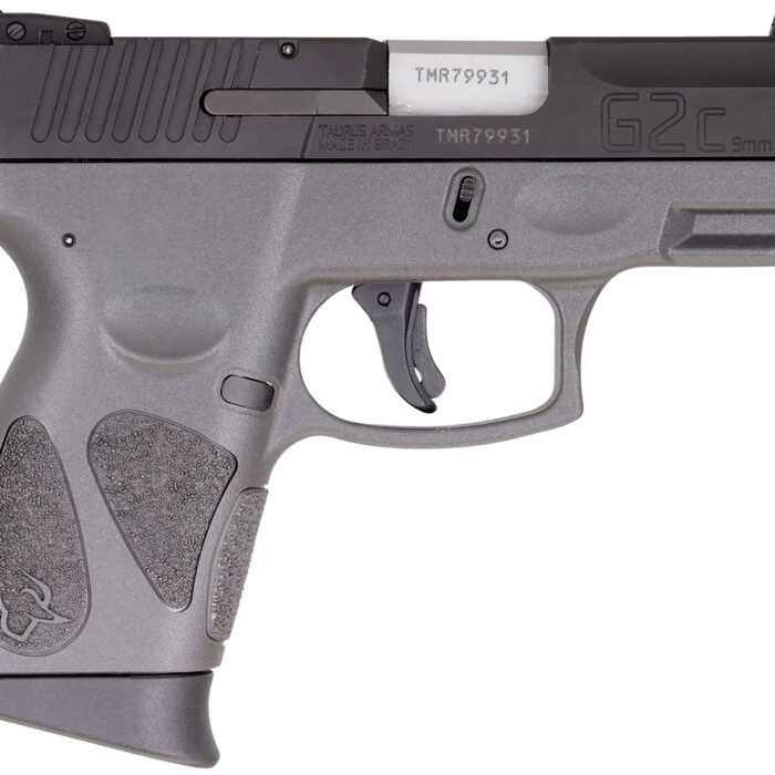 Taurus 1G2C93112G G2C  Compact Frame 9mm Luger 12+1 3.26" Matte Stainless Steel Barrel, Matte Black Serrated Alloy Steel Slide, Gray Polymer Frame w/Picatinny Rail & Polymer Grip, Right Hand