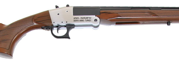 Rock Island TK104 Traditional Single Shot 410 Gauge with 20" Black Parkerized Barrel, 3" Chamber, 1rd Capacity, Silver Anodized Metal Finish & Woodgrain Finish Synthetic Stock Right Hand (Full Size)
