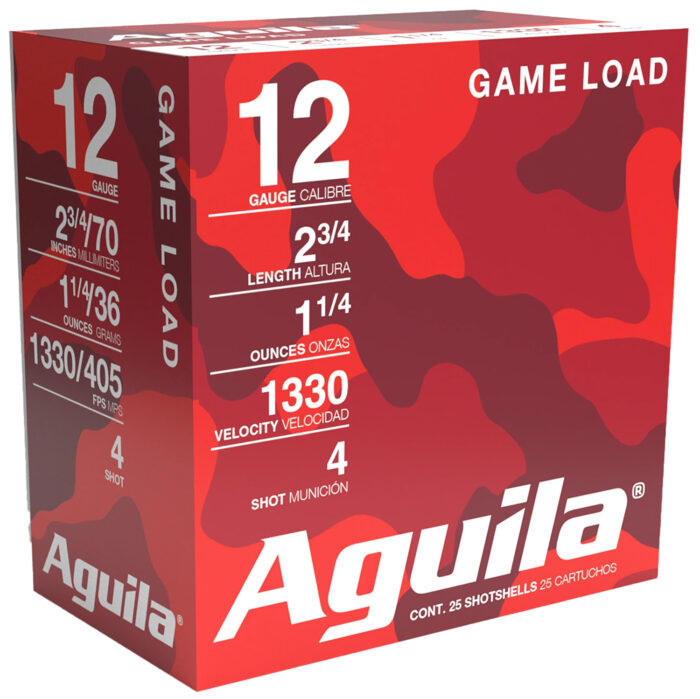 Aguila 1CHB1204 Game Load  12Gauge 2.75" 1 1/4oz 4Shot 25 Per Box/10 Case