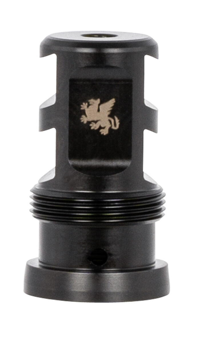 Griffin Armament TMPB22C1228 Paladin 2 Port Taper Mount 22 Cal 1/2"-28 tpi 1.88" 17-4 Stainless Steel Black Melonite QPQ