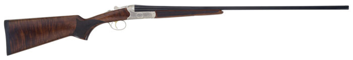 TriStar 38141 Bristol SxS Full Size 410 Gauge Break Open 3" 2rd 28" Blued Side By Side Barrel, Nickel Engraved w/24K Gold Inlay Steel Receiver, Fixed Oiled Turkish Walnut Stock, Right Hand