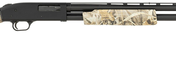 Mossberg 54321 500  20 Gauge 5+1 24" Vent Rib Barrel, Black Parkerized Barrel/Receiver, Realtree Max-4 Flex Stock, Fiber Optic Sight, Manual Safety