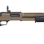 Mossberg 50758 590R 12 Gauge Pump 3" 6+1 18.50" Flat Dark Earth Cerakote Heat Shield Barrel, Flat Dark Earth Cerakote Steel Receiver, Black AR Mil-Spec Adjustable Synthetic Stock, Black Magpul Grip 1 184743