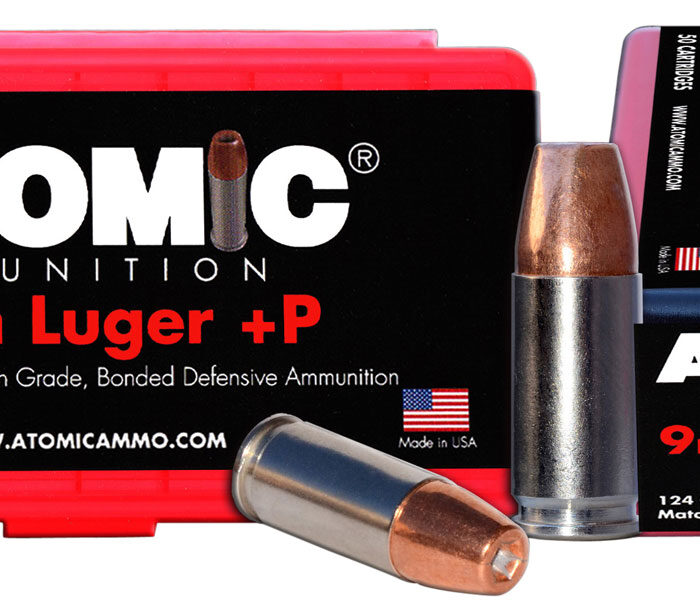 Atomic Ammunition 00409 Pistol Precision Craft 9mmLuger +P 124gr Bonded Match Hollow Point 50 Per Box/10 Case