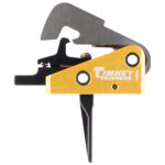 Timney Triggers 670ST Competition Trigger Single-Stage Straight Trigger with 4 lbs Draw Weight & Black/Gold Finish for AR-10 1 48509