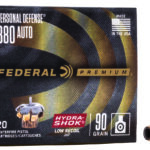 Federal PD380HS1H Premium Personal Defense Low Recoil 380ACP 90gr Hydra-Shok Jacketed Hollow Point 20 Per Box/10 Case 1 68257