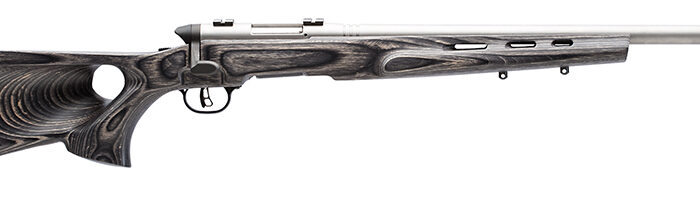 Savage Arms 96972 B.MAG Target Full Size 17 WSM 8+1 22" Matte Stainless Heavy Barrel, Matte Drilled & Tapped Stainless Steel Receiver, Matte Gray Thumbhole Laminate Stock, Right Hand