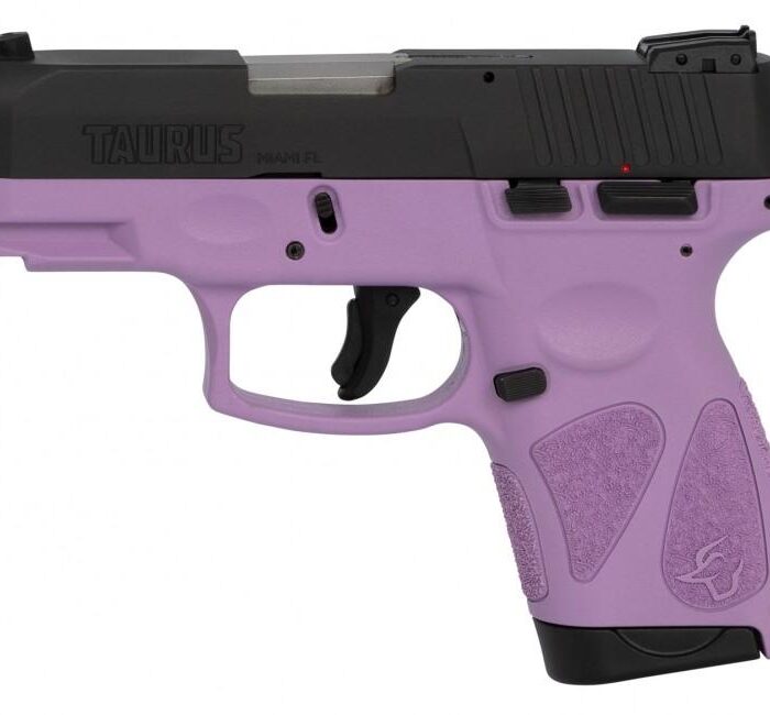 Taurus G2S Handgun 9mm Luger 7rd Magazines 3.2" Barrel Black Slide/Light Purple Grip