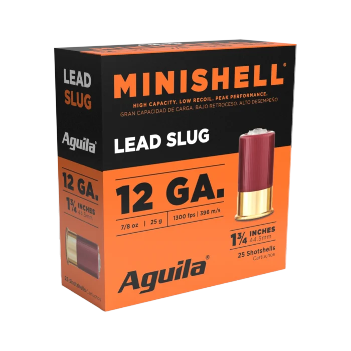 AGUILA 12GA MINI SHELL 1 3/4" 5/8 OZ SLUG 25RD BX 10 BOXES PER CS