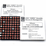UNIS GINEX LARGE RIFLE PRIMERS 100RD BOX 5000RD CASE 2 image full 7182 28fd167a5d80be74d05a05132ec33507