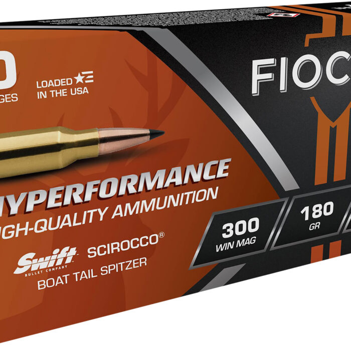 Fiocchi 300WMSCA Hyperformance  300WinMag 180gr Swift Scirocco II Boat Tail Spitzer 20 Per Box/10 Case