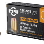 PPU PPD9M Defense 9x18Makarov 95gr Jacketed Hollow Point 50 Per Box/20 Case 1 105919