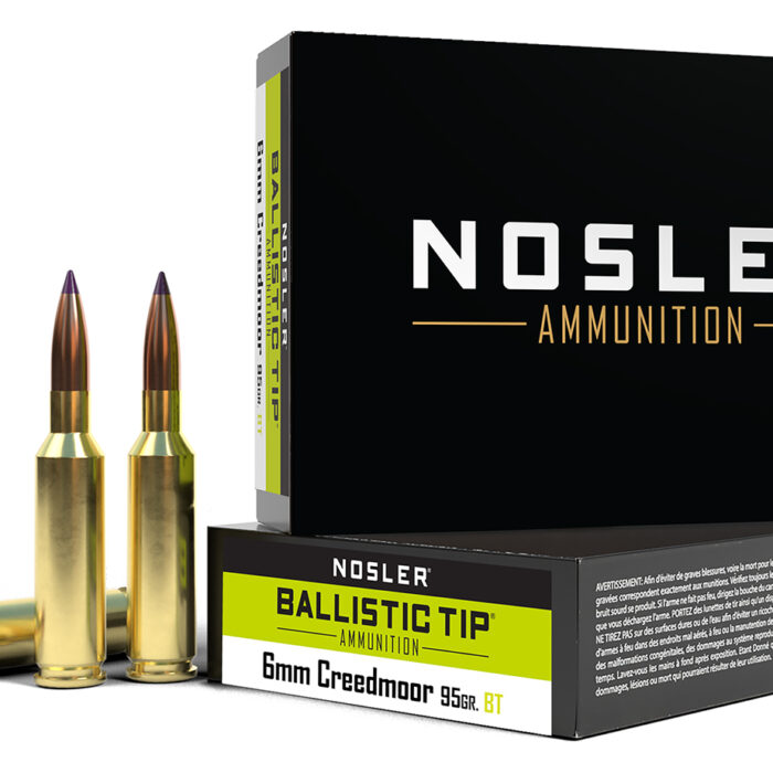 Nosler 40052 Ballistic Tip  6mmCreedmoor 95gr Spitzer Ballistic Tip 20 Per Box/10 Case