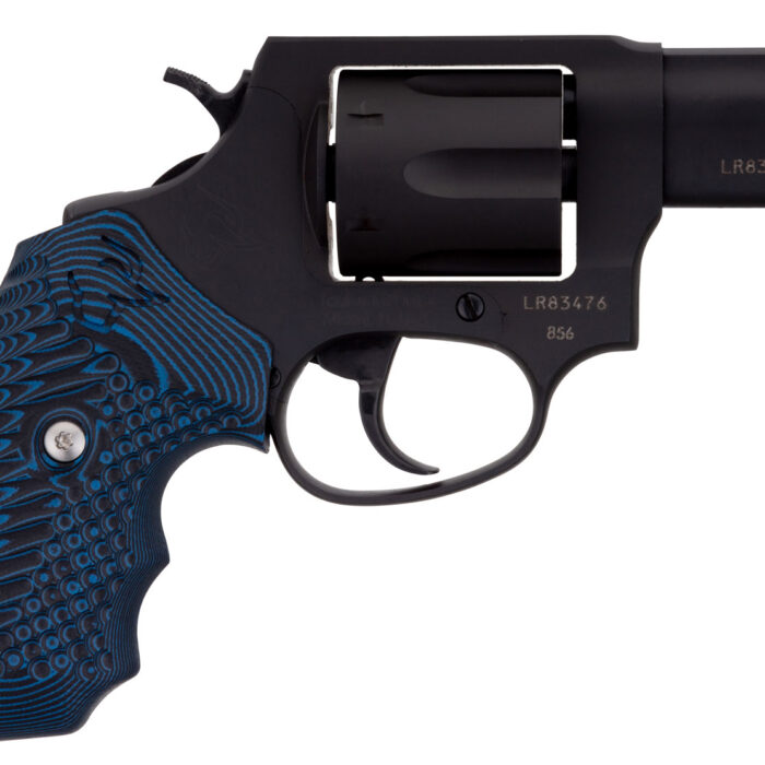 Taurus 2-856021MVZ16 856  Small 38 Special +P 6 Shot 2" Matte Black Carbon Steel Barrel, Cylinder & Frame, Blue VZ Cyclone Grip, Transfer Bar Safety, Exposed Hammer
