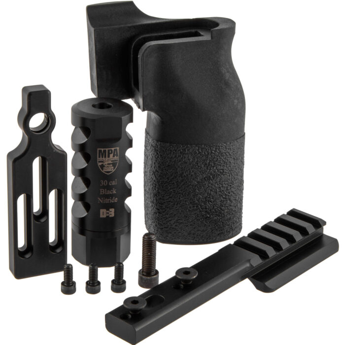 MasterPiece Arms 65PMRACCBUNDLE ACCBundle  DN3 Muzzle Brake, Vertical Grip, V4 Spigot Mount & Bag Rider For 6.5 Creedmoor MasterPiece Arms PMR