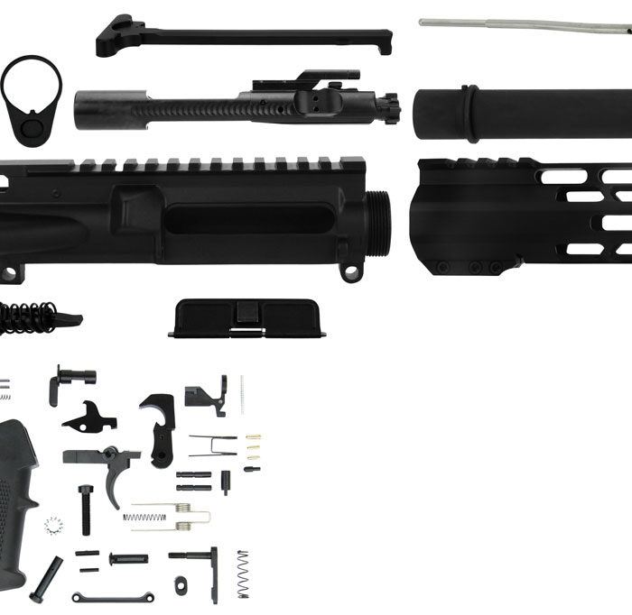 TacFire SSPK300LPK10 AR Build Kit Pistol Sports South Exclusive 300 Blackout AR Pistol Platform Black Parkerized Steel 5/8"x24