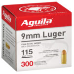Aguila 1E097700 9mm Luger 115gr Full Metal Jacket 300 Per Box/4 Case 2 114933