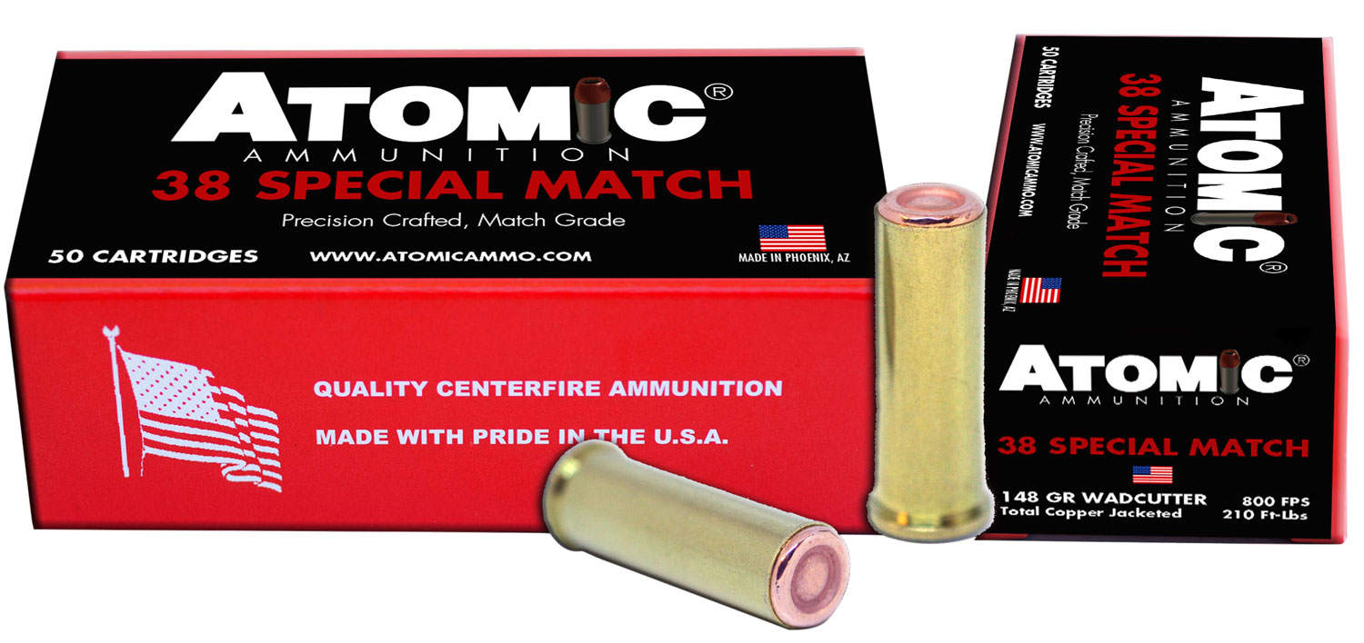 Atomic Ammunition 449 Match Precision Craft 38Special 148gr Hollow Base Wadcutter 50 Per Box/10 Case 3 Atomic Ammunition 449 Match Precision Craft 38Special 148gr Hollow Base Wadcutter 50 Per Box/10 Case