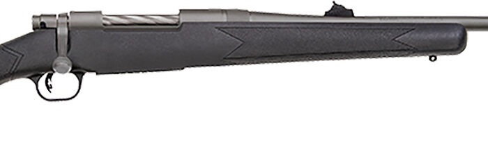 Mossberg 28136 Patriot  Full Size 338 Win Mag 3+1 24" Stainless Cerakote Threaded Barrel, Drilled & Tapped Cerakote Stainless Steel Receiver, Black Fixed Synthetic Stock, Right Hand