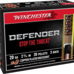 Winchester Ammo SB203PD Defender 20Gauge 2.75" 20Pellets Copper Plated 3Buck Shot 10 Per Box/10 Case 2 132174