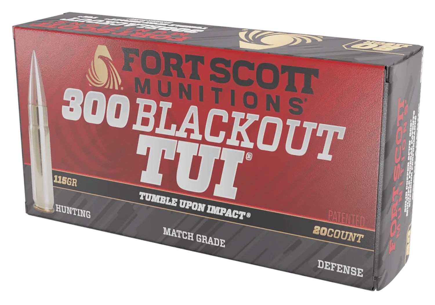 Fort Scott Munitions 300115SCV Tumble Upon Impact (TUI) 300Blackout 115gr Solid Copper Spun 20 Per Box/25 Case 3 Fort Scott Munitions 300115SCV Tumble Upon Impact (TUI)  300Blackout 115gr Solid Copper Spun 20 Per Box/25 Case