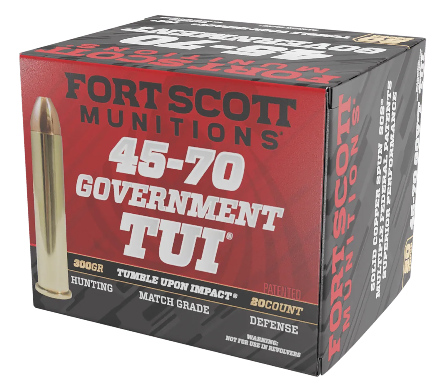 Fort Scott Munitions 4570300SCV1 Tumble Upon Impact (TUI) Brush Hog 45-70Gov 300gr Solid Copper Spun 20 Per Box/10 Case 3 Fort Scott Munitions 4570300SCV1 Tumble Upon Impact (TUI) Brush Hog 45-70Gov 300gr Solid Copper Spun 20 Per Box/10 Case